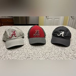 Alabama set of 3 college football ball caps